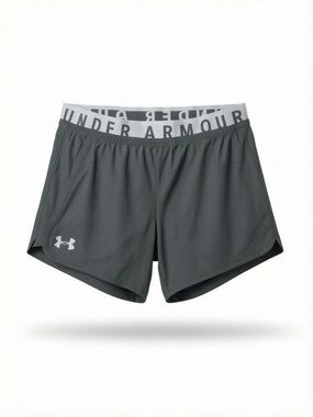 NWOT Under Armour Women's Charcoal Gray Athletic Shorts with Branded Waistband